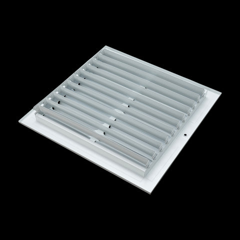 12"x8" 1-Way White Steel Fixed Curved Blade Air Supply Diffuser, Directional Register Vent Cover for Sidewall Or Ceiling