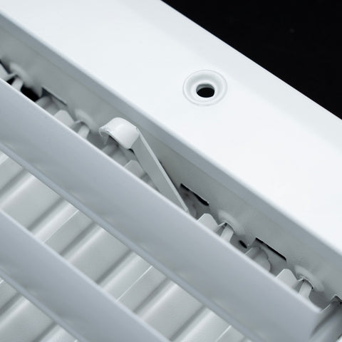14"x6" 1-Way White Aluminum Adjustable Curved Blade Supply Register, Air Vent Cover with Damper for Sidewall Or Ceiling