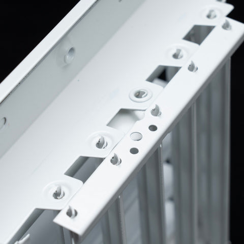 14"x4" 1-Way White Aluminum Adjustable Curved Blade Supply Register, Air Vent Cover with Damper for Sidewall Or Ceiling