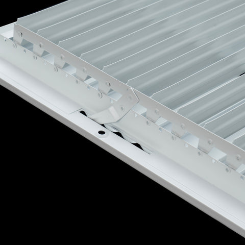 14"x8" 1-Way White Steel Fixed Curved Blade Air Supply Diffuser, Directional Register Vent Cover for Sidewall Or Ceiling