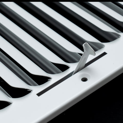 14"x14" 1-Way White Steel Fixed Curved Blade Air Supply Diffuser, Directional Register Vent Cover for Sidewall Or Ceiling