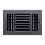 10"x4" 3-Way Black Steel Air Supply Diffuser, Directional Register Vent Cover for Sidewall Or Ceiling