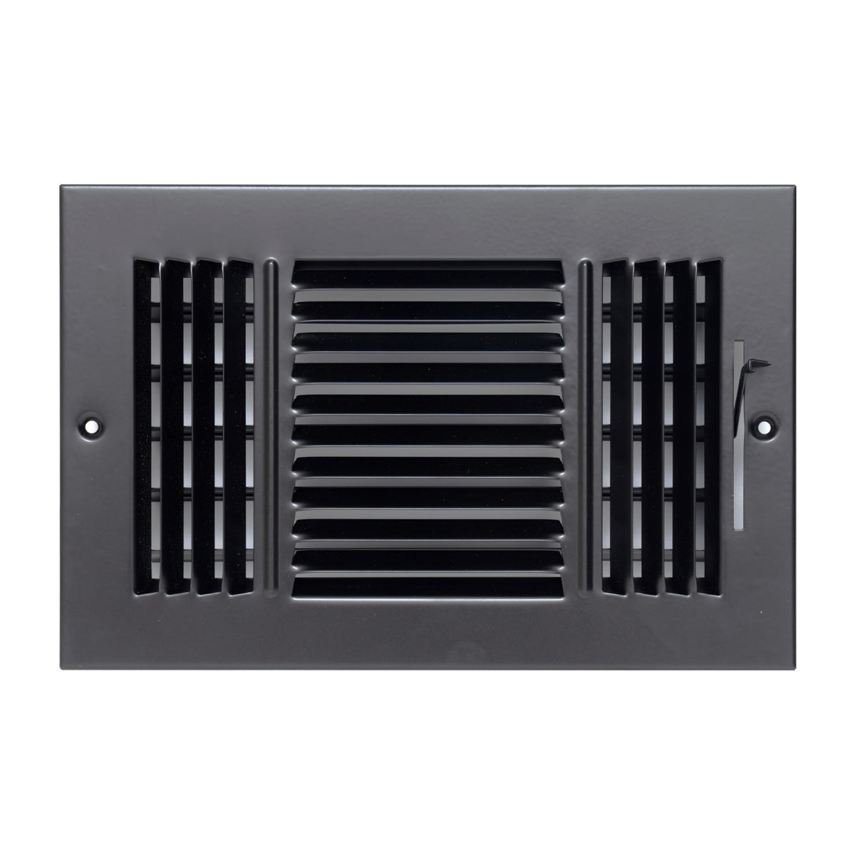 10"x4" 3-Way Black Steel Air Supply Diffuser, Directional Register Vent Cover for Sidewall Or Ceiling
