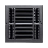 8"x8" 4-Way Black Steel Air Supply Diffuser, Directional Register Vent Cover for Sidewall Or Ceiling