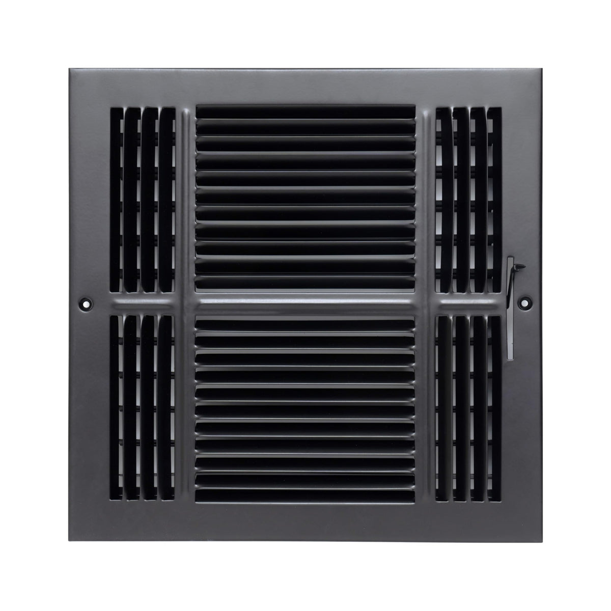 8"x8" 4-Way Black Steel Air Supply Diffuser, Directional Register Vent Cover for Sidewall Or Ceiling