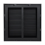 12"x12" Black Steel Return Air Filter Grille, Removable Door, for 1-Inch Filters