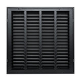 20"x20" Black Steel Return Air Filter Grille, Removable Door, for 1-Inch Filters
