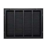24"x18" Black Steel Return Air Filter Grille, Removable Door, for 1-Inch Filters