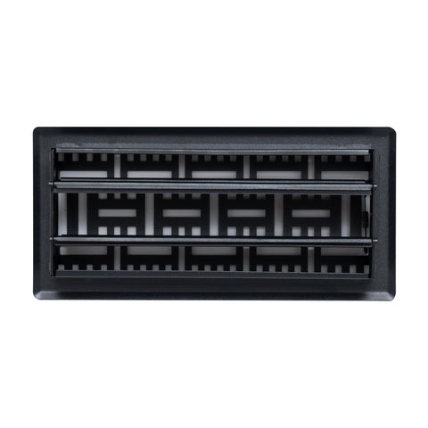 4"x10" Matte Black Steel Floor Register, Walkable Heavy-Duty Basketweave Vent Cover with Damper