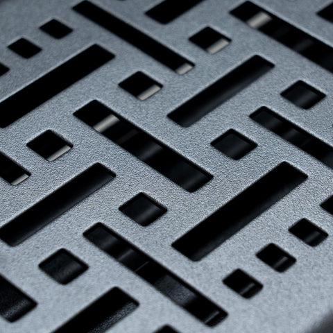4"x10" Matte Black Steel Floor Register, Walkable Heavy-Duty Basketweave Vent Cover with Damper