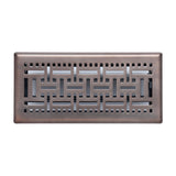 4"x10" Bronze Steel Floor Register, Walkable Heavy-Duty Basketweave Vent Cover with Damper