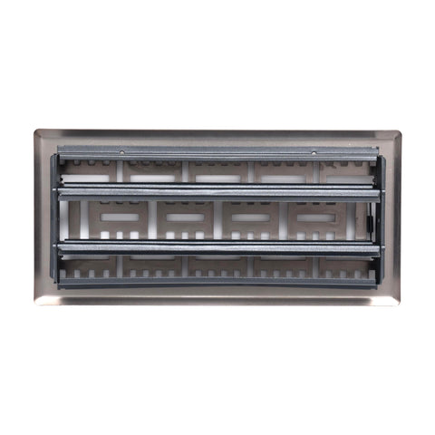 4"x10" Bronze Steel Floor Register, Walkable Heavy-Duty Basketweave Vent Cover with Damper