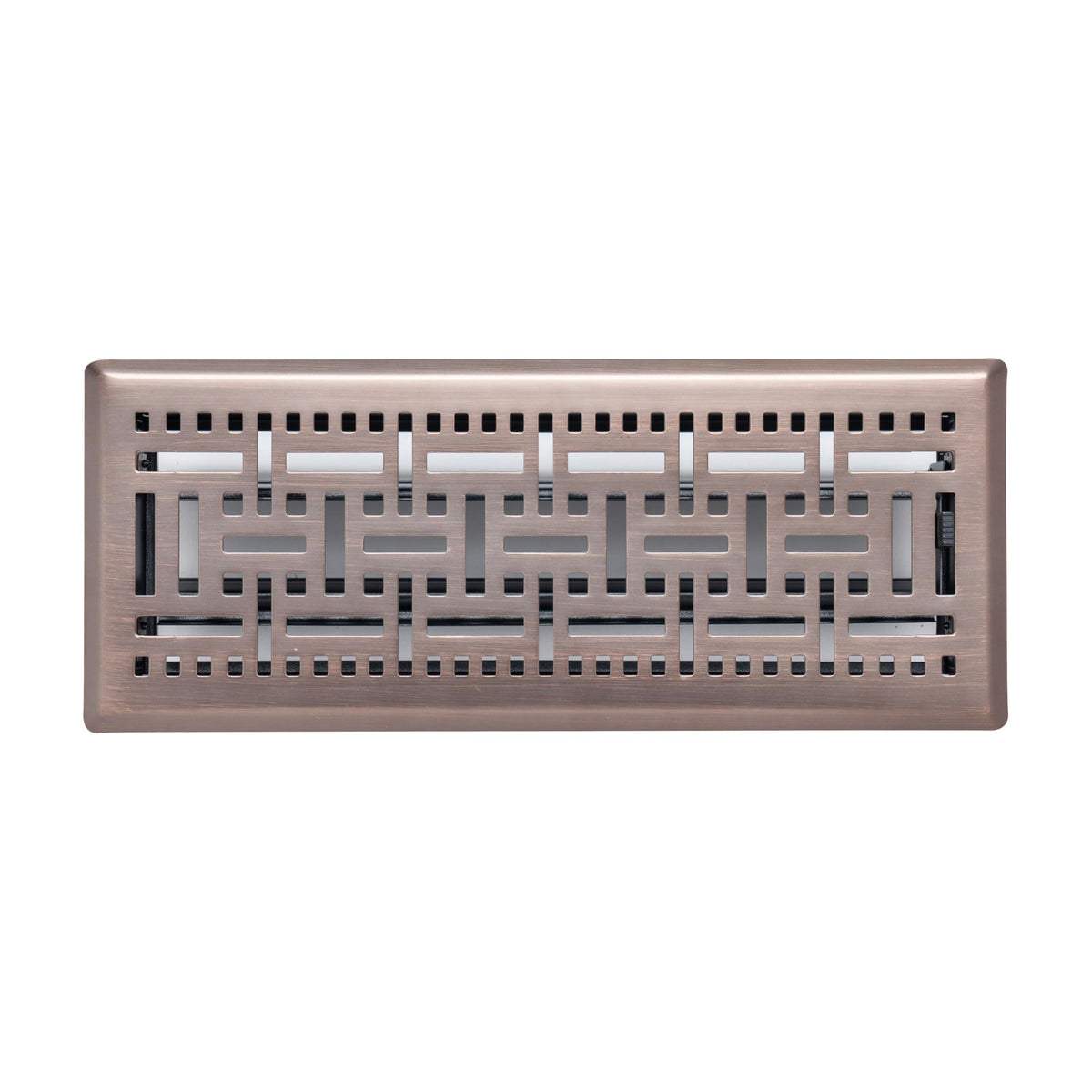 4"x12" Bronze Steel Floor Register, Walkable Heavy-Duty Basketweave Vent Cover with Damper