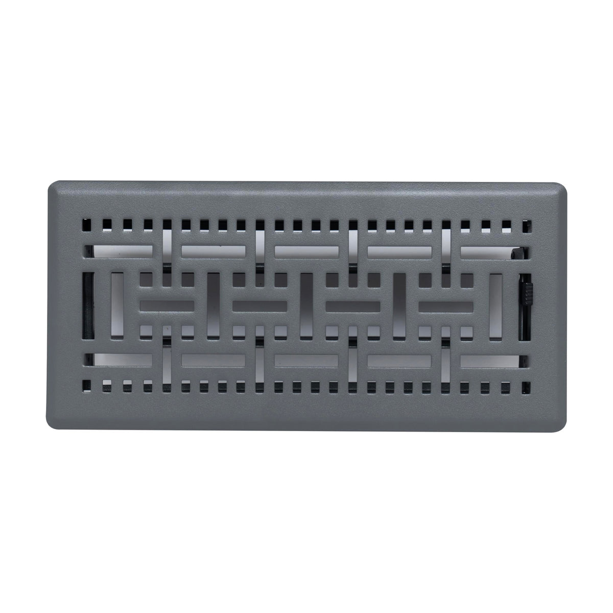 4"x10" Dark Gray Steel Floor Register, Walkable Heavy-Duty Basketweave Vent Cover with Damper
