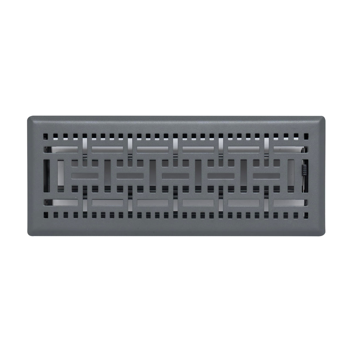 4"x12" Dark Gray Steel Floor Register, Walkable Heavy-Duty Basketweave Vent Cover with Damper