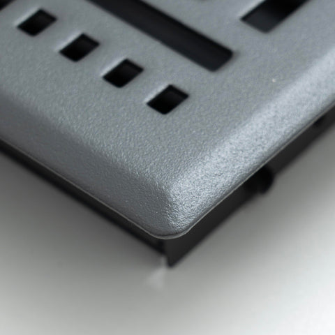 4"x12" Dark Gray Steel Floor Register, Walkable Heavy-Duty Basketweave Vent Cover with Damper