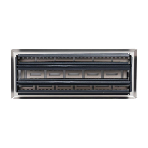 4"x12" Satin Nickel Steel Floor Register, Walkable Heavy-Duty Basketweave Vent Cover with Damper