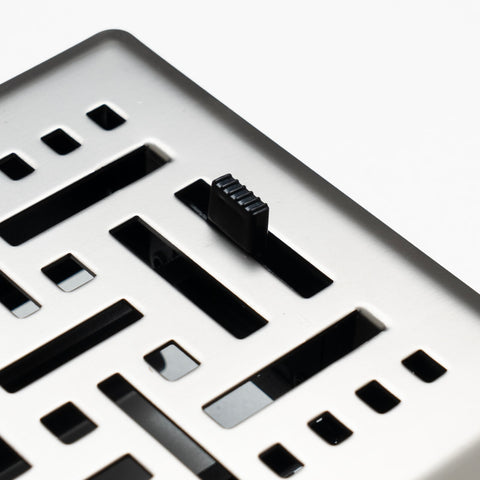 4"x12" Satin Nickel Steel Floor Register, Walkable Heavy-Duty Basketweave Vent Cover with Damper