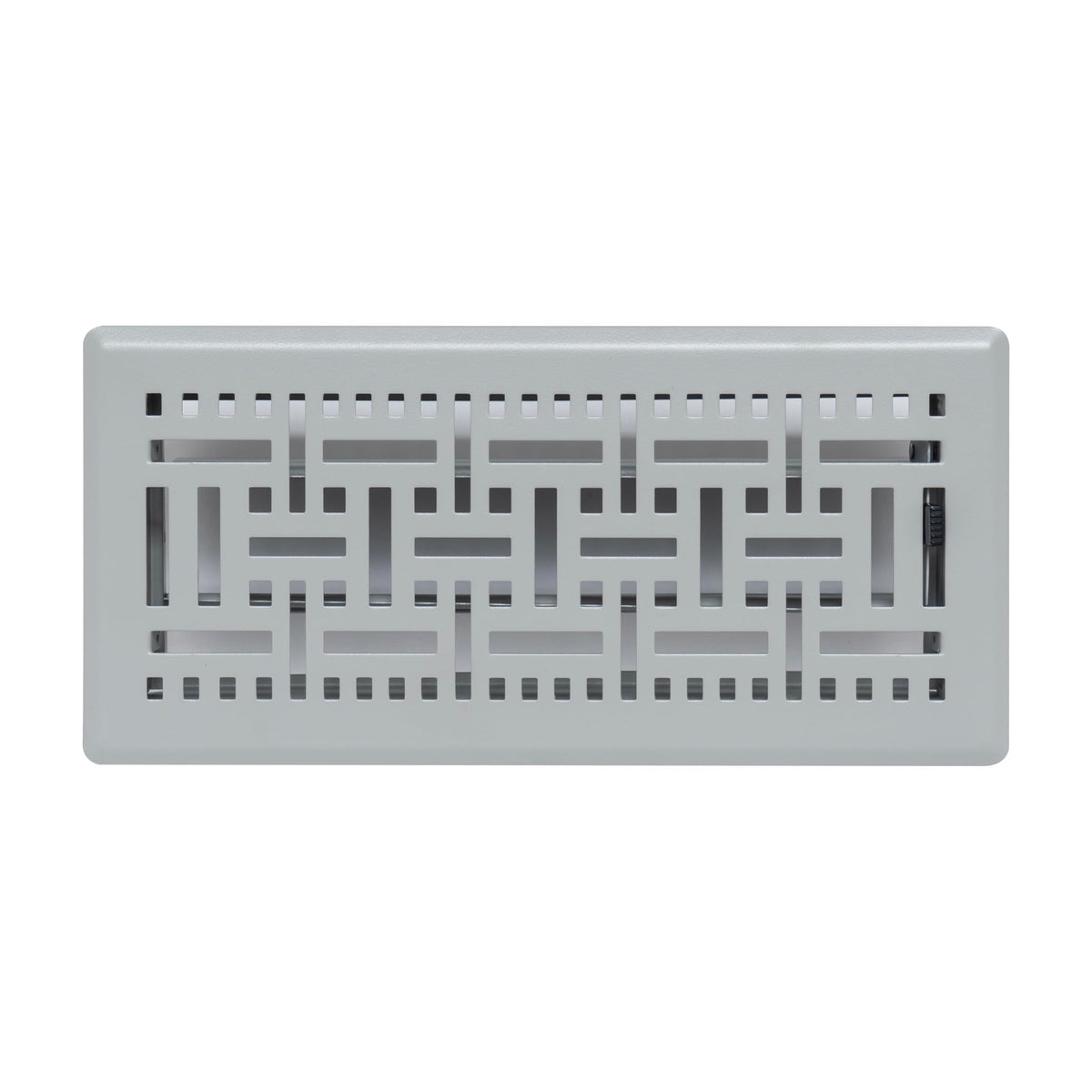 4"x10" Light Gray Steel Floor Register, Walkable Heavy-Duty Basketweave Vent Cover with Damper