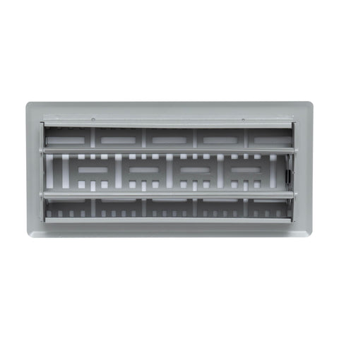 4"x10" Light Gray Steel Floor Register, Walkable Heavy-Duty Basketweave Vent Cover with Damper