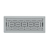 4"x12" Light Gray Steel Floor Register, Walkable Heavy-Duty Basketweave Vent Cover with Damper