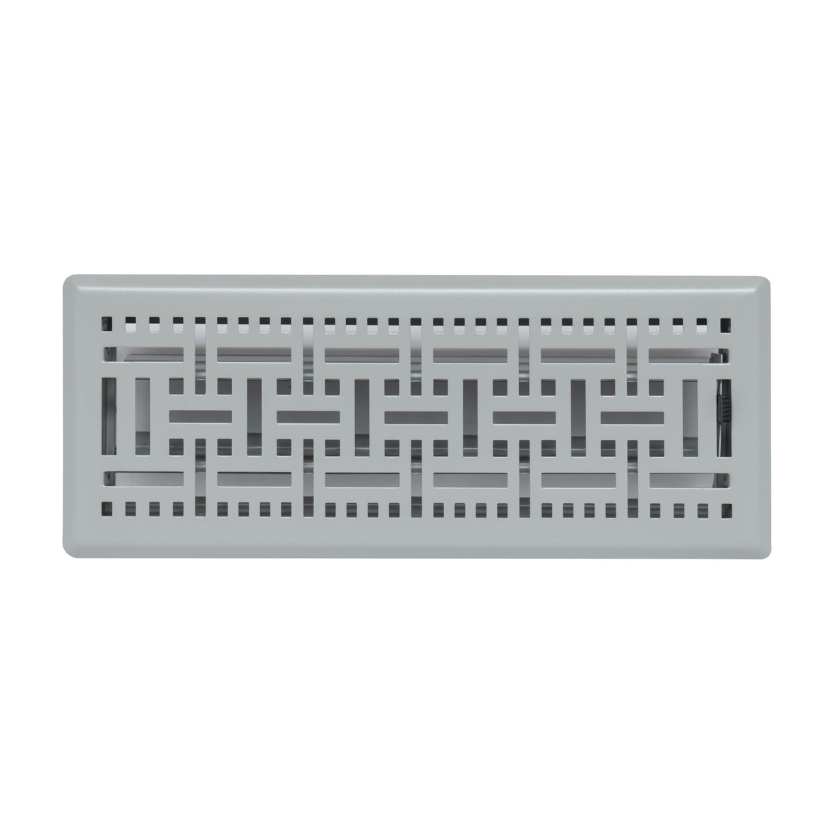 4"x12" Light Gray Steel Floor Register, Walkable Heavy-Duty Basketweave Vent Cover with Damper