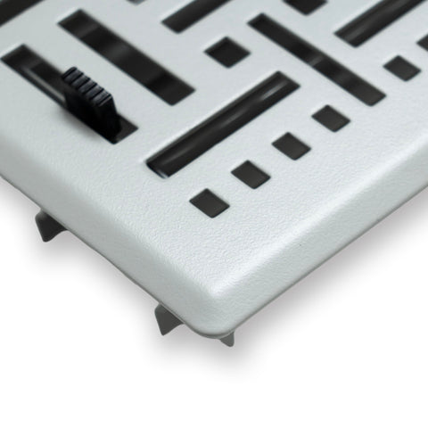 4"x12" Light Gray Steel Floor Register, Walkable Heavy-Duty Basketweave Vent Cover with Damper