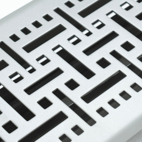 4"x12" Light Gray Steel Floor Register, Walkable Heavy-Duty Basketweave Vent Cover with Damper