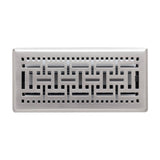4"x10" Satin Nickel Steel Floor Register, Walkable Heavy-Duty Basketweave Vent Cover with Damper