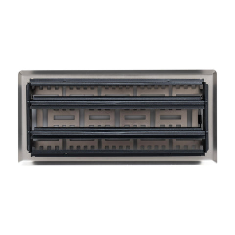4"x10" Satin Nickel Steel Floor Register, Walkable Heavy-Duty Basketweave Vent Cover with Damper