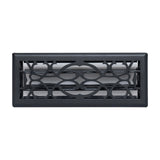 4"x12" Matte Black Steel Floor Register, Walkable Heavy-Duty Victorian Vent Cover with Damper