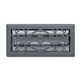 4"x10" Dark Gray Steel Floor Register, Walkable Heavy-Duty Victorian Vent Cover with Damper