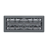 4"x12" Dark Gray Steel Floor Register, Walkable Heavy-Duty Victorian Vent Cover with Damper