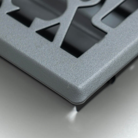 4"x12" Dark Gray Steel Floor Register, Walkable Heavy-Duty Victorian Vent Cover with Damper