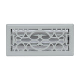 4"x10" Light Gray Steel Floor Register, Walkable Heavy-Duty Victorian Vent Cover with Damper