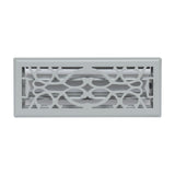 4"x12" Light Gray Steel Floor Register, Walkable Heavy-Duty Victorian Vent Cover with Damper