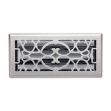 4"x10" Satin Nickel Steel Floor Register, Walkable Heavy-Duty Victorian Vent Cover with Damper