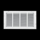 20"x10" White Steel Return Air Filter Grille, Removable Door, Plastic Latches, for 1-Inch Filters