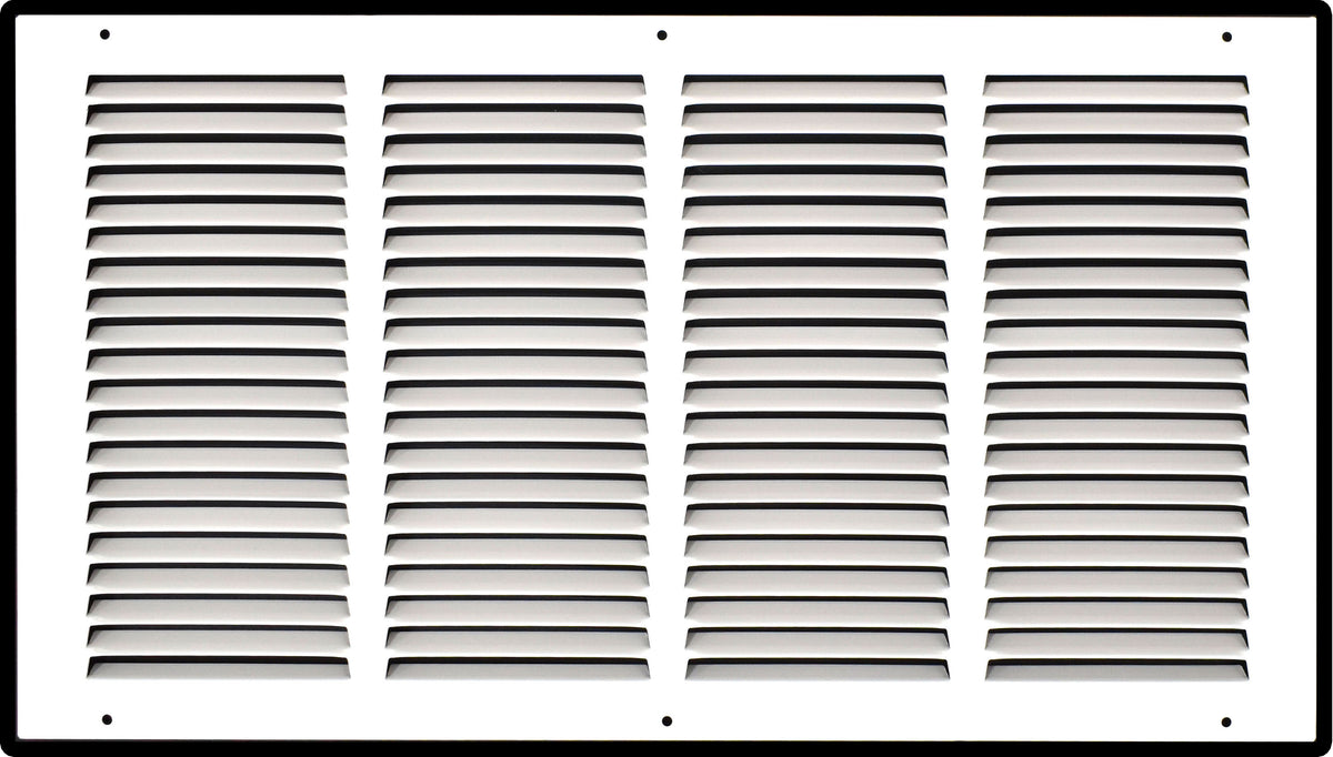 20"x10" White Steel Return Air Grille, High-Airflow HVAC Cold Air Intake for Wall & Ceiling