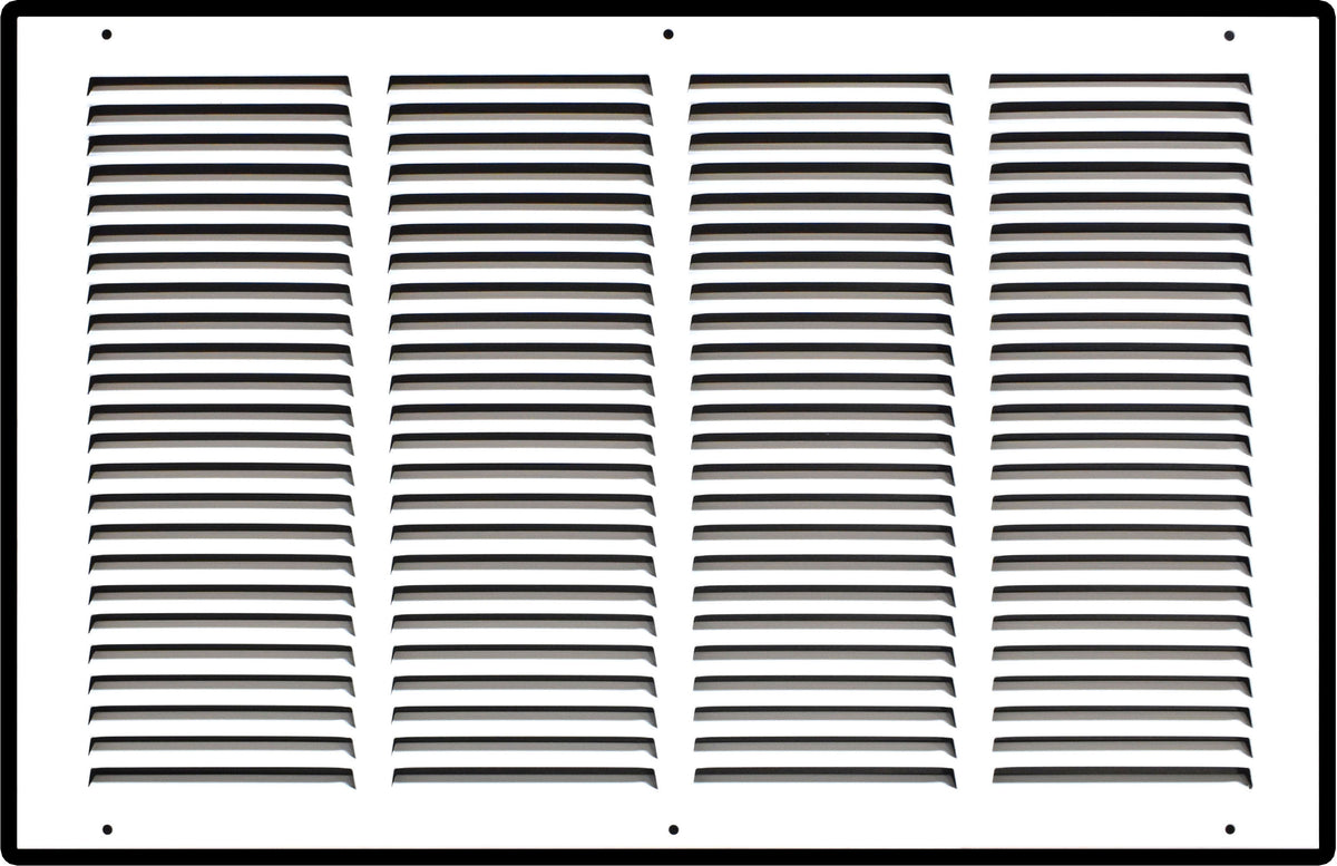 20"x12" White Steel Return Air Grille, High-Airflow HVAC Cold Air Intake for Wall & Ceiling