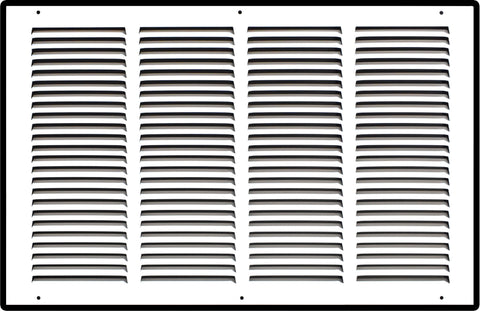 20"x12" White Steel Return Air Grille, High-Airflow HVAC Cold Air Intake for Wall & Ceiling