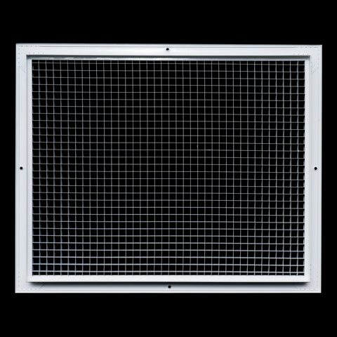 20"x16" White Aluminum Eggcrate Return Air Grille, Low-Noise High-Airflow Rust-Proof Vent Cover