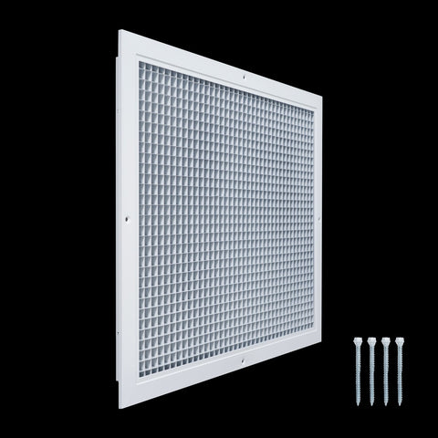 20"x16" White Aluminum Eggcrate Return Air Grille, Low-Noise High-Airflow Rust-Proof Vent Cover