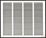 20"x16" White Steel Return Air Grille, High-Airflow HVAC Cold Air Intake for Wall & Ceiling