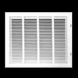 20"x16" White Steel Return Air Filter Grille, Removable Door, for 1-Inch Filters