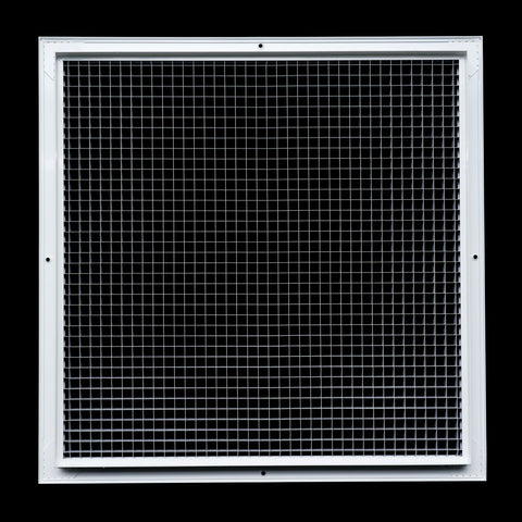 20"x20" White Aluminum Eggcrate Return Air Grille, Low-Noise High-Airflow Rust-Proof Vent Cover