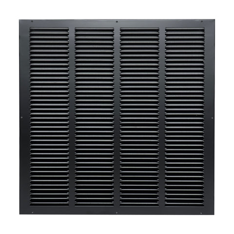 20"x20" Black Steel Return Air Grille, High-Airflow HVAC Cold Air Intake for Wall & Ceiling