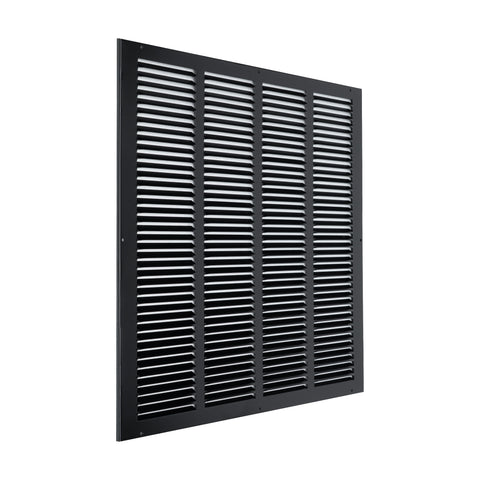 20"x20" Black Steel Return Air Grille, High-Airflow HVAC Cold Air Intake for Wall & Ceiling