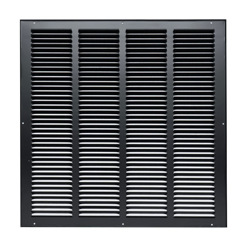 20"x20" Black Steel Return Air Grille, High-Airflow HVAC Cold Air Intake for Wall & Ceiling