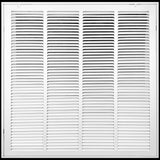 20"x20" White Steel Return Air Filter Grille, Removable Door, for 1-Inch Filters